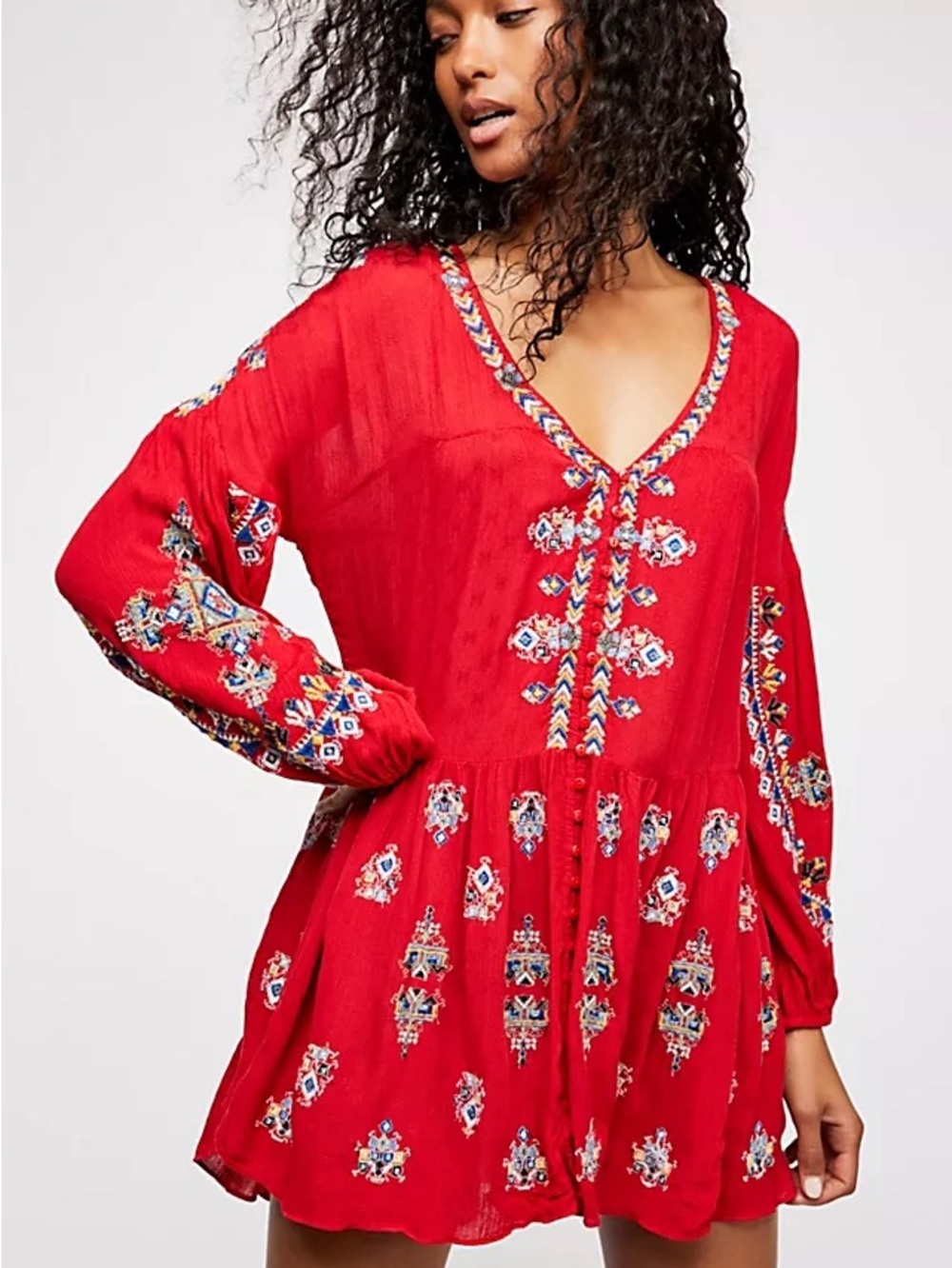 Free People Arianna Embroidered Tunic Top or Dress XS